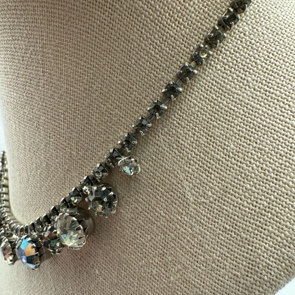 657-Vintage Weiss Borealis Rhinestone Necklace - Picture 5 of 14